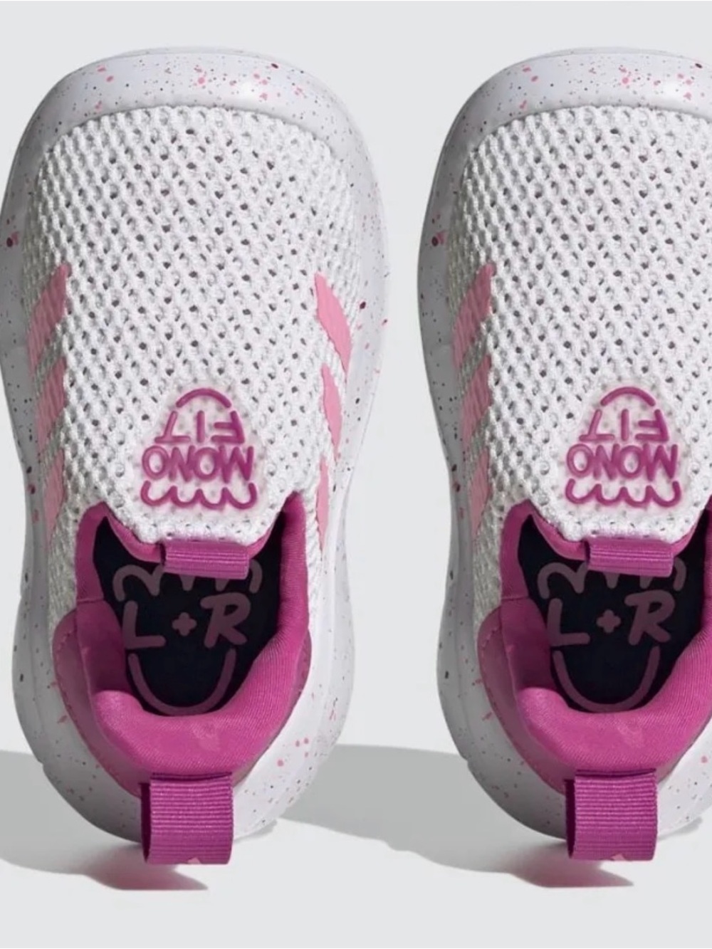 Adidas Monofit Kids Mesh Slip-On Sneakers in White and Pink